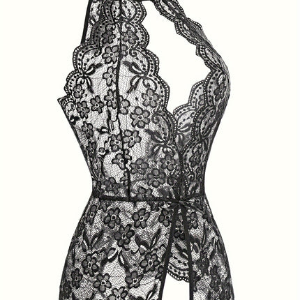 Sexy Open Crotch Floral Teddy