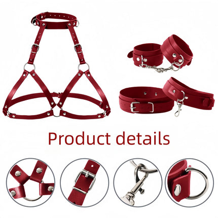 Sexy Bondage Bra & Cuffs Set
