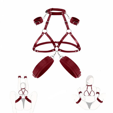 Sexy Bondage Bra & Cuffs Set