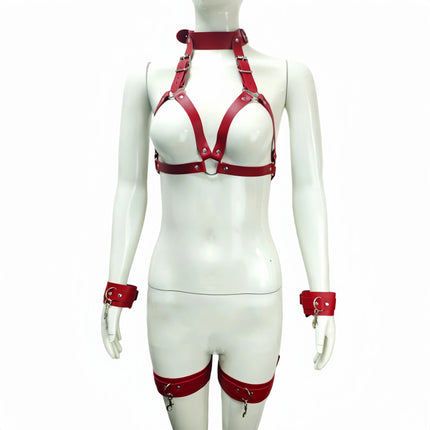 Sexy Bondage Bra & Cuffs Set