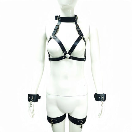 Sexy Bondage Bra & Cuffs Set